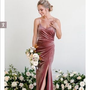 Revelry Rory Velvet Bridesmaid Dress size 6 in Rust